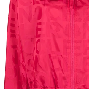 Vernant Fuchsia Pink Coated Logo Print Stand Zipper Hooded Windbreaker Jacket Unisex Luxury Transitional Streetwear Outerwear - Product Image 2