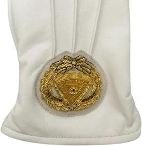Guantes masónicos de cuero suave con bordado de Bullion del Gran Maestro. La calidad de los guantes masónicos es inigualable. - Product Image 3