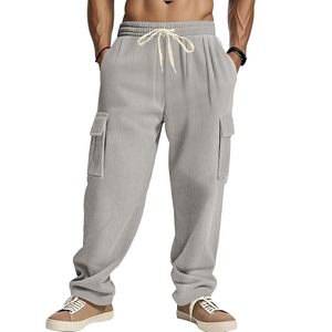 Factory Custom American Trousers Cargo Pants Manufacturer Stacked Oversized Baggy <b>Straight</b> Wide Leg Sweatpants for Men - Product Image 3