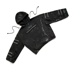 Sweat à capuche pour enfants coupe ample, épais 450 GSM, effet délavé soleil, imprimé éclaboussures de peinture, plusieurs fermetures éclair, personnalisable, collection printemps - Product Image 4