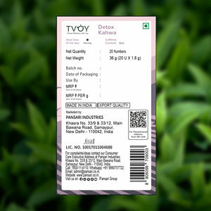 Thé vert détoxifiant Tvoy Kahwa, 20 sachets de thé de 1,8 g, détoxifiant et stimulant l'immunité, à base de plantes de qualité supérieure - Product Image 5