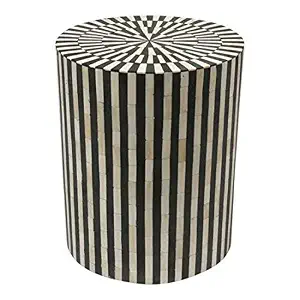 Table d'appoint/consolère ronde moderne faite à la main, écologique, avec incrustation de nacre et d'os - FAIZA CRAFT - Product Image 4