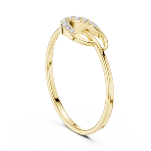 Anillo de oro macizo de 14k para mujer con diamante de corte redondo minimalista de hoja natural, ideal para regalo, compromiso, aniversario, boda. - Product Image 4