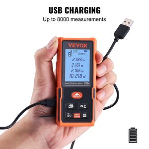 Misuratore di distanza Laser con precisione da 229 piedi Misuratore di distanza a 99 gruppi di stoccaggio pitagorico modalità 2 ''schermo LCD retroilluminato misuratore Laser misura l'area di distanza - Product Image 6