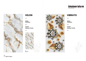 กระเบื้องพอร์ซเลนคุณภาพสูงผิวมันเงา ขนาด 60x120 ซม. 600x1200 มม. 24x48 นิ้ว กระเบื้องปูพื้นพรีเมียมสำหรับตกแต่งภายใน - Product Image 2