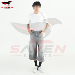 Professional Manufacturer Custom Men's Denim <b>Jorts</b> Shorts High Quality <b>Baggy</b> Gray Jean Shorts Wholesale Denim Summer Shorts - Product Image 3