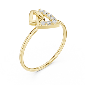 Anillo de Diamantes Chapado en Oro Amarillo, Anillo Abierto con Corte Geométrico Redondo, Anillo de Eternidad para Mujer, Regalo de Boda - Product Image 1