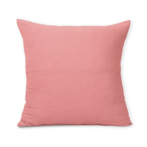 100% algodón Waffle textura decorativa rosa claro funda de cojín elegante hogar decorativo sólido fundas de almohada para cama sofá - Product Image 4