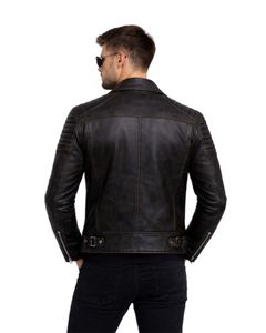 เสื้อแจ็คเก็ตหนังผู้ชาย 100% PU หนังเทียม สำหรับฤดูหนาว แขนยาวเต็มตัว แบบลำลอง สีพื้น ย้อมสีธรรมชาติ เป็นมิตรกับสิ่งแวดล้อม ระบายอากาศได้ดี บริการ OEM - Product Image 4