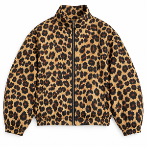 Sweat-shirt à capuche zippé léopard pour femme avec strass, en polyester, léger et respirant, style streetwear, collection printemps - Product Image 4