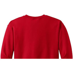 Sweat-shirt en molleton rouge à col rond pour homme, coupe classique, pull décontracté, couleur unie, tricoté, manches longues - Product Image 4
