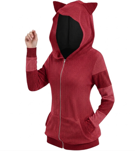Sudadera con Capucha de Punto Sólido para Mujer, Informal, de Invierno, 100% Poliéster, con Logotipo Personalizado en la Parte Delantera, de Secado Rápido y Transpirable, Precio al por Mayor - Product Image 1