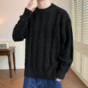 AMERICAN TRENCH CLOTHING Suéter de punto para hombre, cuello redondo, manga larga, jersey grueso con patrón sólido, poliéster/algodón, antiencogimiento - Product Image 2