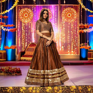 Usine indienne basée lilas coton soie crêpe Lehenga Blouse Dupatta cousu ensemble décontracté Style quotidien XS-XL - Product Image 1