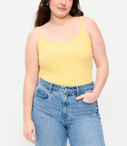 Womens Solid Casual Sleeveless <b>Spaghetti</b> <b>Strap</b> Camisole Double Padded Push Knitted Breathable Soft Summer Spandex/Cotton Top - Product Image 2