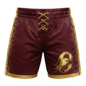 Conjunto de Camiseta y Pantalones Cortos de Hockey sobre Hielo Sublimados en Color Borgoña para Hombre, Cuello en V, Poliéster, Uniforme Deportivo Estampado, Ropa de Entrenamiento para Equipo - Product Image 4