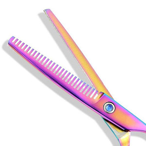 Ciseaux de coiffure professionnels en acier inoxydable légers, noirs et rouges, à pointe affûtée, pour salon de beauté, coupe et effilage des cheveux - Product Image 5