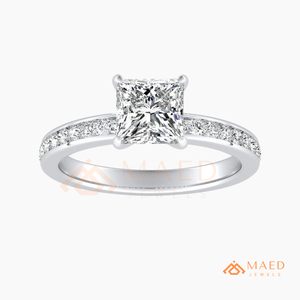 Anillo de Plata con Diamante Moissanite Corte Princesa para Mujer, Anillo de Compromiso y Boda, Joyería de Moissanite, Tendencia en EE. UU. - Product Image 5