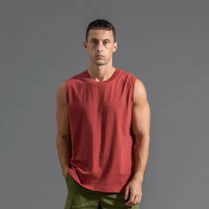 Spring and Summer <b>Men's</b> Crew Neck T-shirt Thin Seamless <b>Vest</b> 2026 Base Shirt Casual Sleeveless Loose Sports tank Top T-shirt - Product Image 5