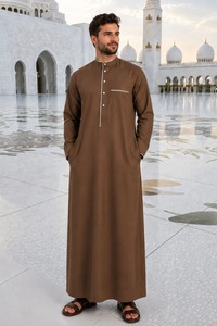 Haya Custom Islamic Thobe - Fabricant OEM - Tissu polyester de haute qualité - Printemps - Anti-rétrécissement - Anti-statique - Col montant - Long - Product Image 4