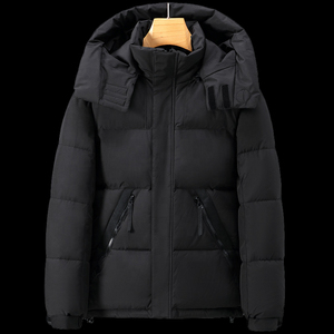 Chaqueta de lona acolchada para hombre, gruesa y cálida para invierno, con bloques de color, cuello alto, reversible, informal, cortavientos - Product Image 3