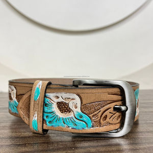 Ceintures Western en cuir de vachette usiné à la main avec boucle ardillon pour enfants, garçons et filles, tailles personnalisées disponibles - Product Image 5