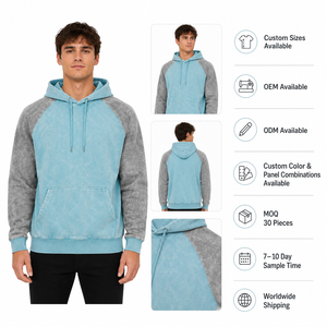 Sweat-shirt à manches raglan multicolores pour homme, en coton lourd, avec cordon de serrage personnalisé, pantalon de survêtement pour homme - Product Image 5