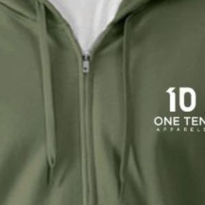Midweight Fleece Men's Full <b>Zip</b> <b>Hooded</b> Sweatshirt Olive Green Soft Warm Casual Eco-Friendly Breathable Winter Comfortable Custom - Product Image 4