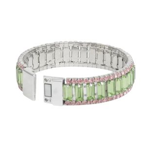 Pulsera de tenis verde con cristales para mujer, elegante accesorio de moda para la muñeca, regalo para fiestas - Product Image 3
