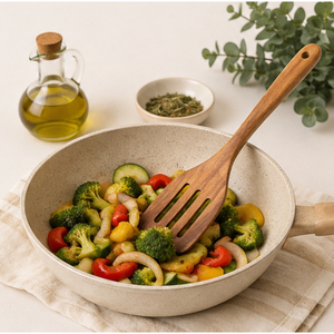 Exclusive Solid Wood 4-Piece Modern Design Cooking Spoons Set <b>Wooden</b> Kitchen Utensils Slotted Spatula <b>Ladle</b> Eco-Friendly - Product Image 3