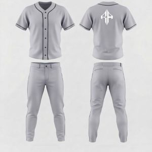 Ensemble de baseball pour hommes, matière 100% polyester, col en V de haute qualité, impression par transfert par sublimation par RIVIAN ATLANTIC - Product Image 1