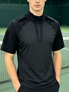 Men's Breathable Outdoor Sporty Cotton Short-Sleeve for Shirt Summer Moisture-Wicking Quick-Dry Stand Collar Fitness - Product Image 2