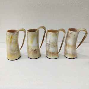 แก้วน้ำสไตล์ไวกิ้งพรีเมียม ทำจากเขาควายสีขาวขัดเงาจากแอฟริกาใต้ ราคาถูก - Product Image 1