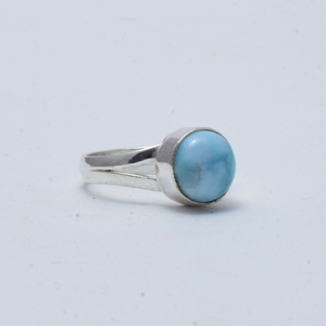 Natural Larimar <b>Ring</b> 925 Sterling Silver Handmade Blue Gemstone <b>Ring</b> Ocean Inspired Jewelry Boho <b>Statement</b> <b>Ring</b> for Her - Product Image 4