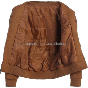 2026 OEM Top Selling Brown Faux <b>Suede</b> Men's 100% High Quality Winter Windproof Stand Plain Dyed Low MOQ Low Price Bomber <b>Jackets</b> - Product Image 6