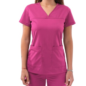 High Quality Women Scrub <b>Tops</b> Cotton Polyester Spandex Fashionable Medical Uniforms Stylish Healthcare Workers Women Scrub <b>Tops</b> - Product Image 2