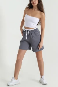 Shorts de sport pour femmes Ever Glow, taille mi-haute, respirants, en polyester/coton, avec cordon de serrage, séchage rapide, écologiques, colorés, tendance - Product Image 3