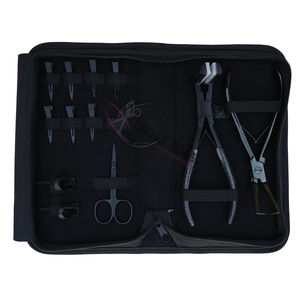 Kit de herramientas para extensiones de cabello con pinzas para extensiones de cinta, pinzas para remover microperlas, agujas curvas, tijeras mini para cortar hilos y herramientas para estilistas. - Product Image 1