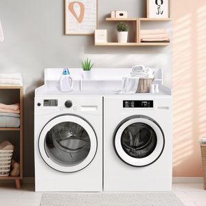 54\" Width X 27.5\" Depth Double Layer <b>Organizer</b> Washer Dryer Countertop Wood <b>Shelf</b> Topper Edge Laundry Hampers Convenient - Product Image 2