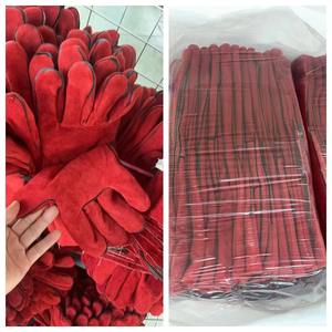 Guantes de Soldadura de Cuero Vacuno, Guantes Largos de Cuero Genuino para Protección Laboral, Soldadura Industrial - Product Image 3