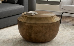 Mesa de Centro Hecha a Mano con Acabado Rústico Antiguo, Mueble Metálico para Sala de Estar - Product Image 6