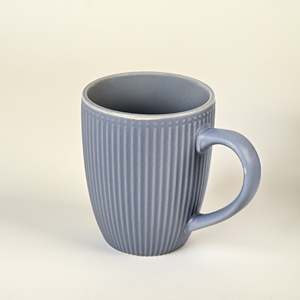 <b>Slate</b> Blue Glazed Ceramic Mug Set of 4 400/600ml Capacity Microwave Safe Sublimation Printing Custom Tea Mug with Gift Box - Product Image 1
