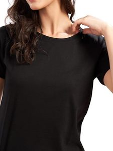 Female Basic Neckline Tee Lightweight Everyday Fashion Apparel Cotton Crew Neck - Product Image 1
