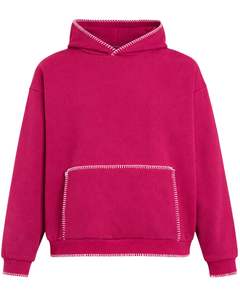 Sudadera con Capucha Rosa Oversize para Hombre, con Bolsillo Canguro, Estilo Casual Urbano, Sudadera Gruesa de Invierno, Fabricante OEM - Product Image 1