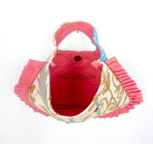 Indian Fashion Bohemian Style Designer Women Kantha Clutch Messenger Shoulder <b>Bag</b> Handmade Ruffles Suzani Embroidery Exhibition - Product Image 4