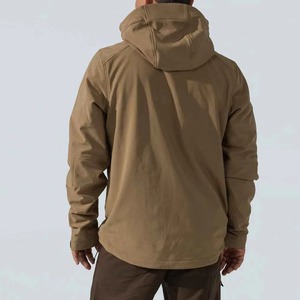 Chaqueta de Forro Polar con Capucha para Hombre, Transpirable, con Cierre de Cremallera, Resistente al Viento, Informal, para Exteriores, Otoño, Corte Regular, Color Marrón Sólido - Product Image 6