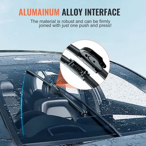 Spazzole tergicristallo universali di ricambio da 40 cm in gomma con 4 clip diverse per una migliore aderenza e bassa rumorosità - Product Image 3