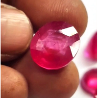 Lot de 20 rubis de Bangkok en verre, taille ovale à facettes, de 10 mm à 12 mm, 61 carats, Iroc Sales, pierres précieuses en vrac pour la fabrication de bijoux
