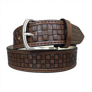 Ceinture en cuir de buffle sculptée à la main de style australien, vintage, design, boucle en acier, prix abordable, 100% cuir, unisexe - Product Image 5