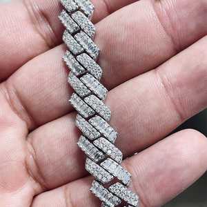 Bracelet cubain en moissanite 12 mm VVS, argent sterling 925 plaqué or 14 carats, haute qualité, personnalisé, tendance pour femme - Product Image 4